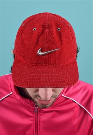 VINTAGE NIKE RED CORDUROY CAP
