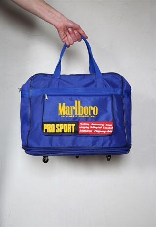 80S VINTAGE BLUE MARLBORO TRAVEL BAG . UNISEX