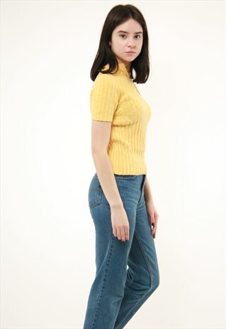 90S VINTAGE RARE KNITTED CROP TOP CROPPED SWEATER JUMPER 229