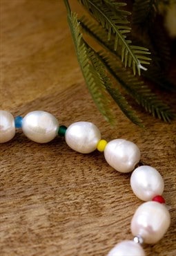 Large Pearl Multicolour Bead Mix Bracelet 90s Y2K Jewellery