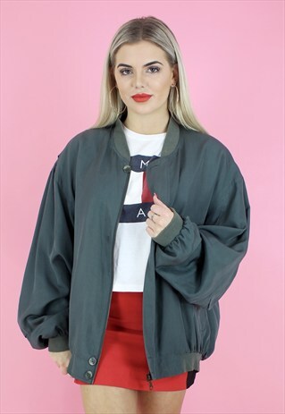 90S SILK OVERSIZED BOMBER JACKET