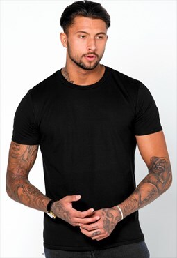 54 Floral Heavyweight Premium Blank T-Shirt - Black