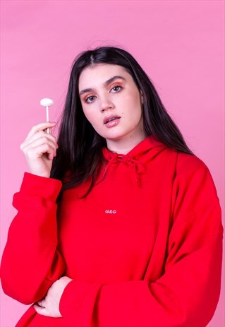 G&G UNISEX RED SIMPLE HOOD