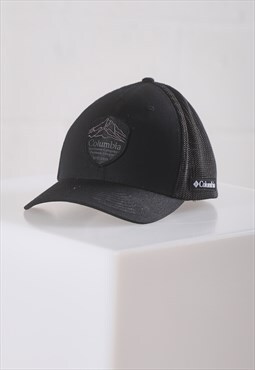 Vintage Columbia Cap in Black Summer Gym Trucker Fitted Hat