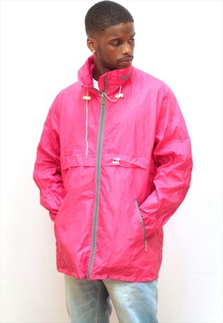 VINTAGE PINK LIGHTWEIGHT FESTIVAL K-WAY WINDBREAKER JACKET