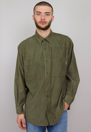 VINTAGE 90S GREEN CORDUROY SHIRT