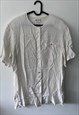 RETRO WHITE BUTTONED BLOUSE - LARGE