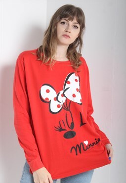 Vintage Disney Minnie Mouse Long Sleeve T-Shirt Red