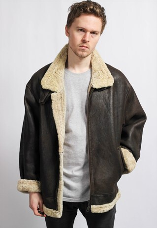 VINTAGE LEATHER SHEARLING JACKET