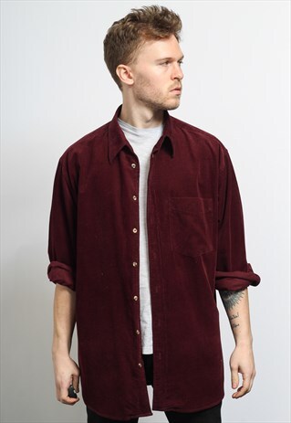 VINTAGE CORDUROY CORD SHIRT PURPLE