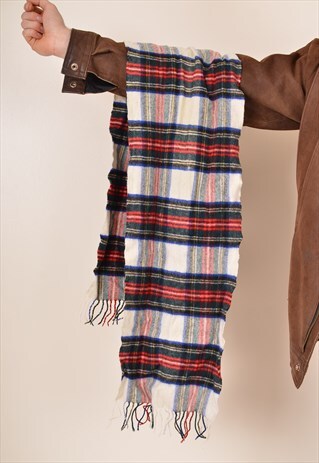 VINTAGE CHECK WOOL AUTUMN SCARF