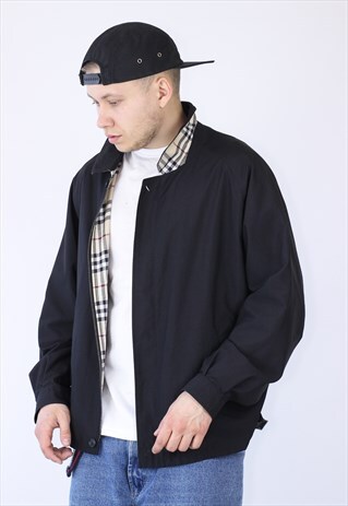 MENS BURBERRY HARRINGTON JACKET NOVA CHECK LINING COLLAR