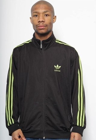 VINTAGE ADIDAS LOGO TRACK JACKET BLACK