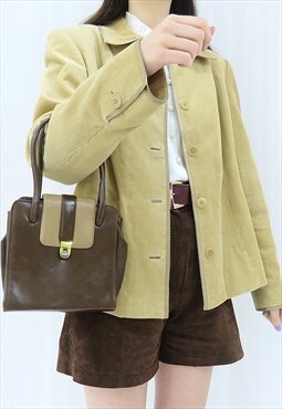 70s Vintage Brown Leather Satchel Purse Bag