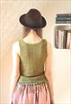 KHAKI GREEN CROCHET VEST TOP
