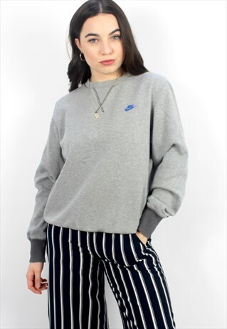 90'S RETRO GREY SWEATSHIRT WITH SMALL LOGO