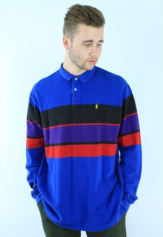 RALPH LAUREN STRIPED LS POLO SHIRT