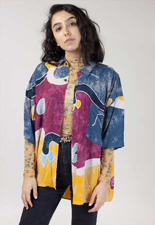 VINTAGE 90S ABSTRACT PATTERNED SHIRT