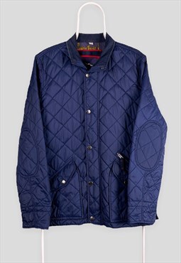 Boden Blue Quilted Jacket Corduroy Collar Medium