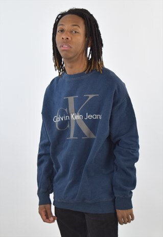 VINTAGE BLUE CALVIN KLEIN SWEATSHIRT JUMPER