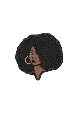 Embroidered African Woman iron on patch / sew on patch