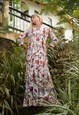 FLORAL PRINTED MAXI DRESS - BIRD OF PARADISE PRINT