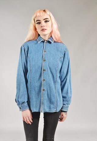 VINTAGE MID BLUE DENIM SHIRT