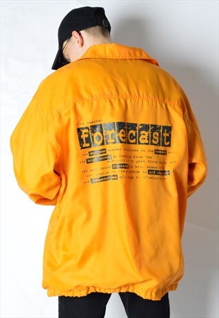 VINTAGE 90S ORANGE SHELL WINDBREAKER COACH JACKET