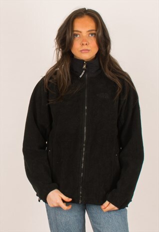 VINTAGE BLACK NORTH FACE FULL ZIP FLEECE LARGE 10