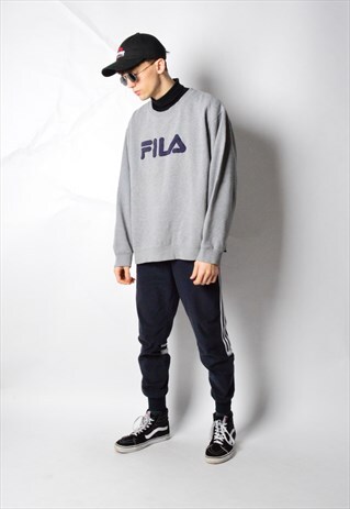 VINTAGE 90S GREY FILA SWEATSHIRT