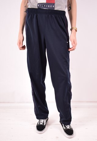 NIKE MENS VINTAGE TRACKSUIT TROUSERS MEDIUM BLUE 90S