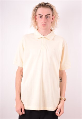 KAPPA MENS VINTAGE POLO SHIRT LARGE YELLOW 90S