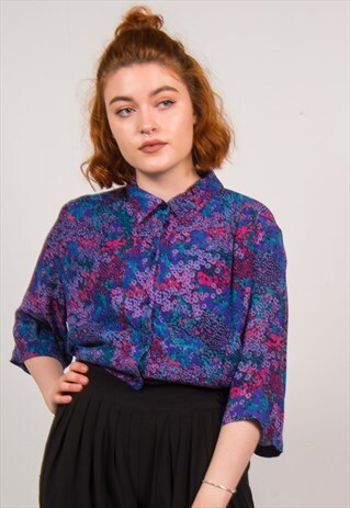 VINTAGE 90'S FLORAL PATTERN OVERSIZED SHIRT