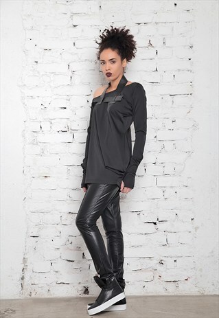 EXTRAVAGANT MAXI TUNIC,ASYMMETRIC TOP .