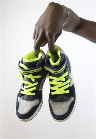 VINTAGE FILA 90'S NAVY/NEON TRAINERS