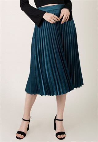 "SCARLET"- WOMAN PLEATED SKIRT - WOMAN SKIRT - GREEN SKIRT