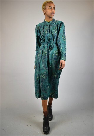 VINTAGE 70'S PATTERNED SMOCK DRESS