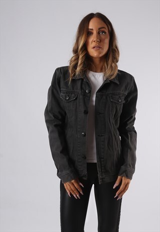 VINTAGE DENIM JACKET QUICKSILVER UK 10 SMALL (KQ4O)