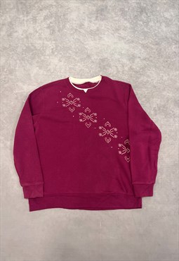 Vintage Sweatshirt Cottagecore Embroidered Patterned Jumper