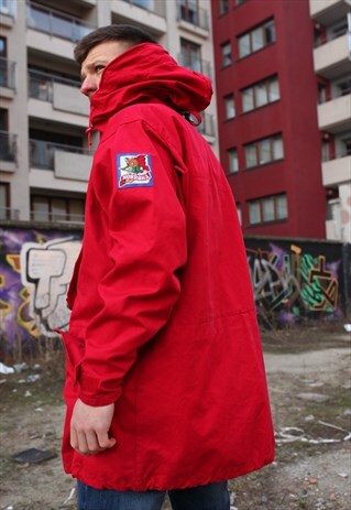 VINTAGE 90'S RED SCANDI WINDBREAKER JACKET