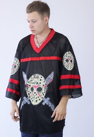 VINTAGE MENS FRIDAY THE 13TH JASON VOORHEES HOCKEY JERSEY