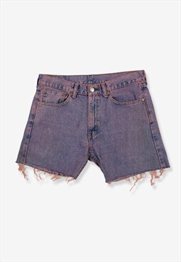 Vintage Levi's 550 Over-Dye Rinse Denim Shorts Pink-Blue W32