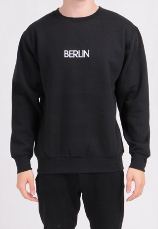 BLACK BERLIN SWEATSHIRT - EMBROIDERED