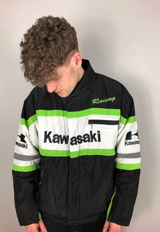 RARE VINTAGE KAWASAKI JACKET - EXTREME SPORTS JACKET NEON