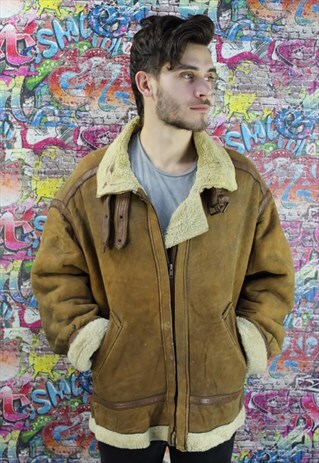 VINTAGE AVIATOR/FLYING JACKET. SHEARLING SHEEP SKIN. UNISEX.