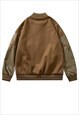 COLLEGE BASEBALL VARSITY JACKET FAUX LEATHER MA-1 BOMBER 