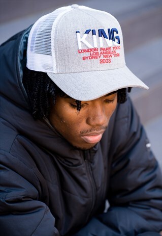 HOMERTON MESH TRUCKER CAP - GREY / WHITE