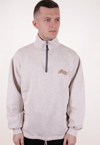 90S VINTAGE ASICS 1/4 ZIP SWEATSHIRT AA8597