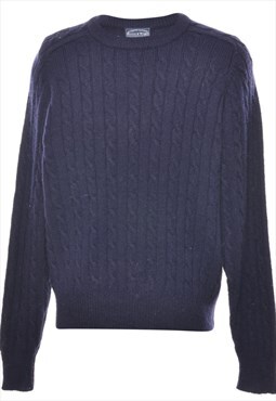 Vintage Cable Knit Wool Jumper - L