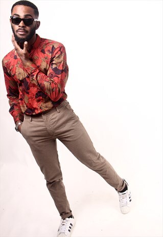 AUTUMN FLORAL PRINT LONG SLEEVE COTTON SHIRT